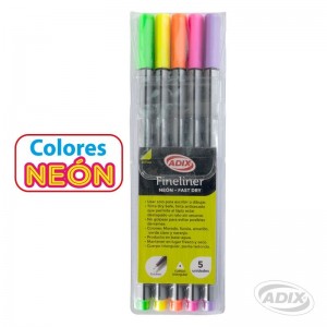 Fineliner 5 colores Neón