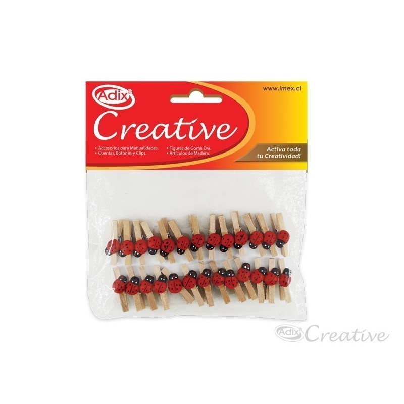 Pinzas mini madera natural 25 mm. Creativity International CIL-WQ8710 —  latiendadelmaestro